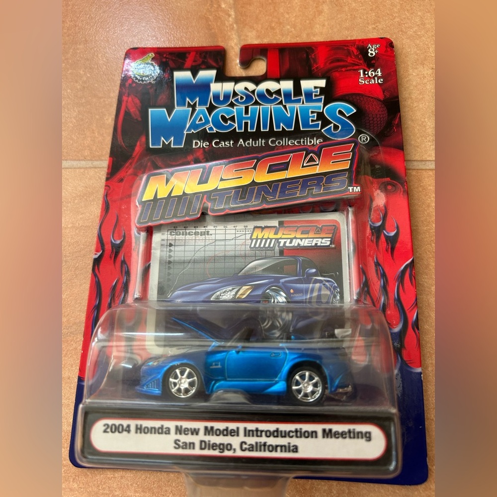 NWT Muscle Machines 2004 Blue Honda S2000 New Model Die Cast 1:64 Scale Display